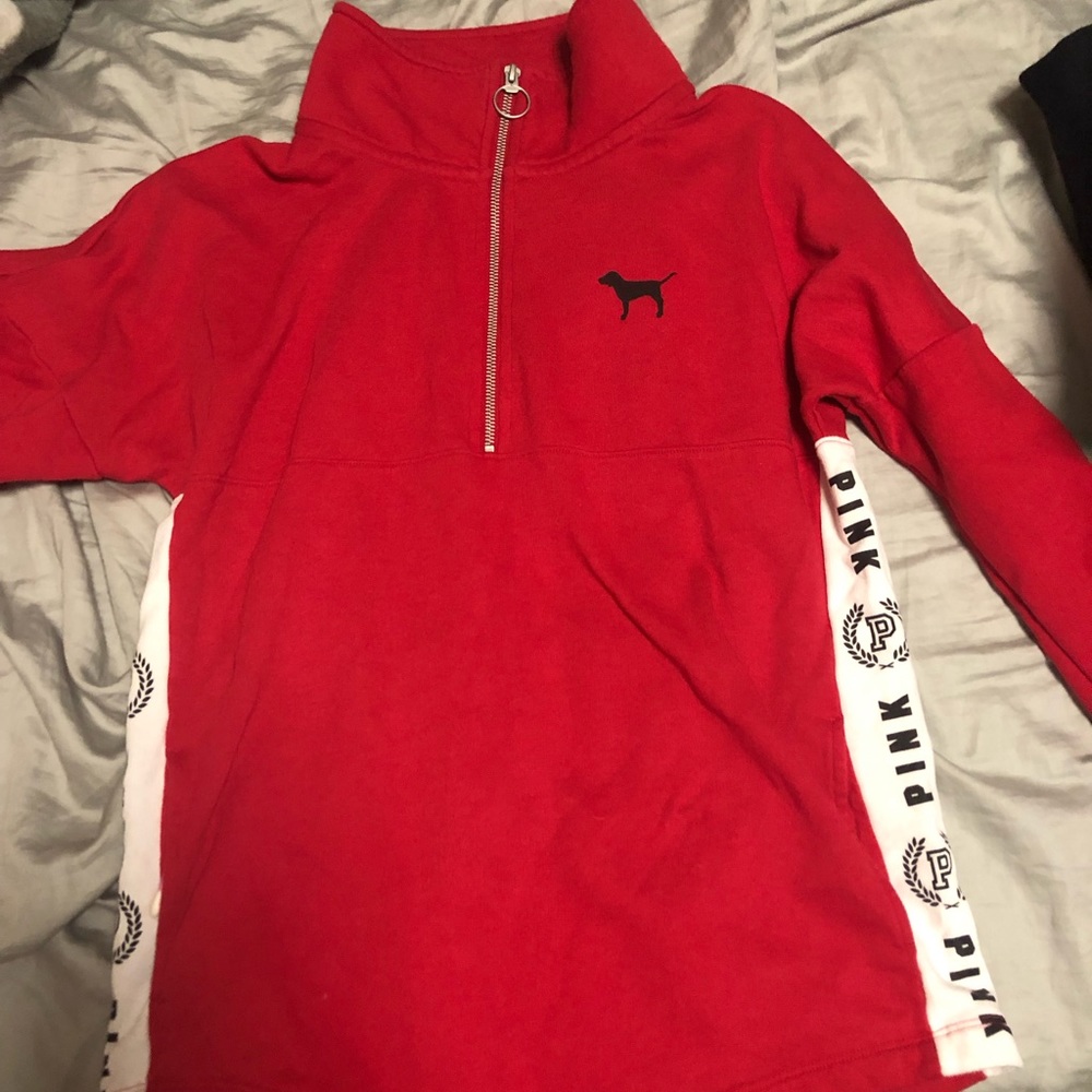 Red jacket from pink